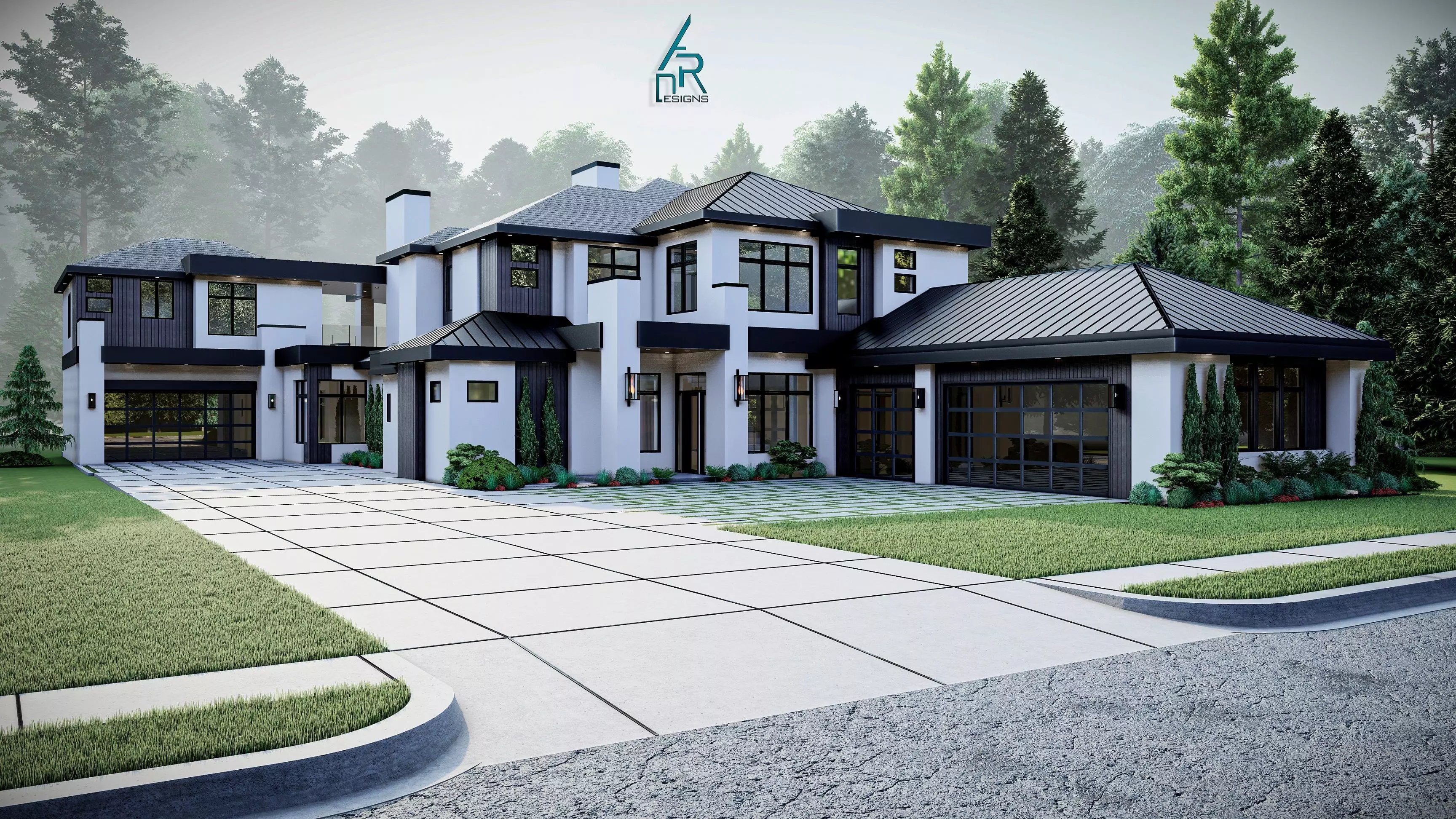 Modern House Number 12 - Stl -Dae file - 3d model Only 3D print model_0