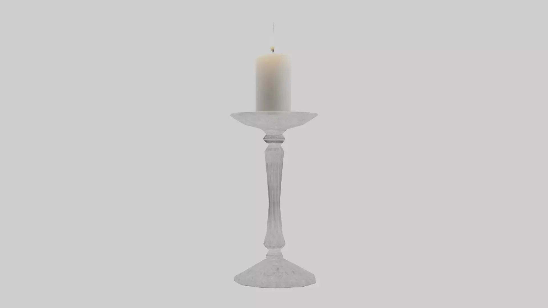 Crystal candle holder model Low-poly 3D model_0