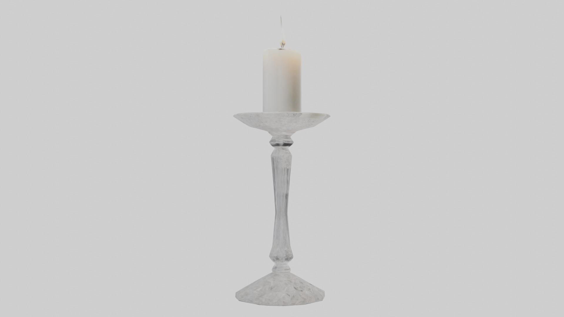 Crystal candle holder model Low-poly 3D model_16