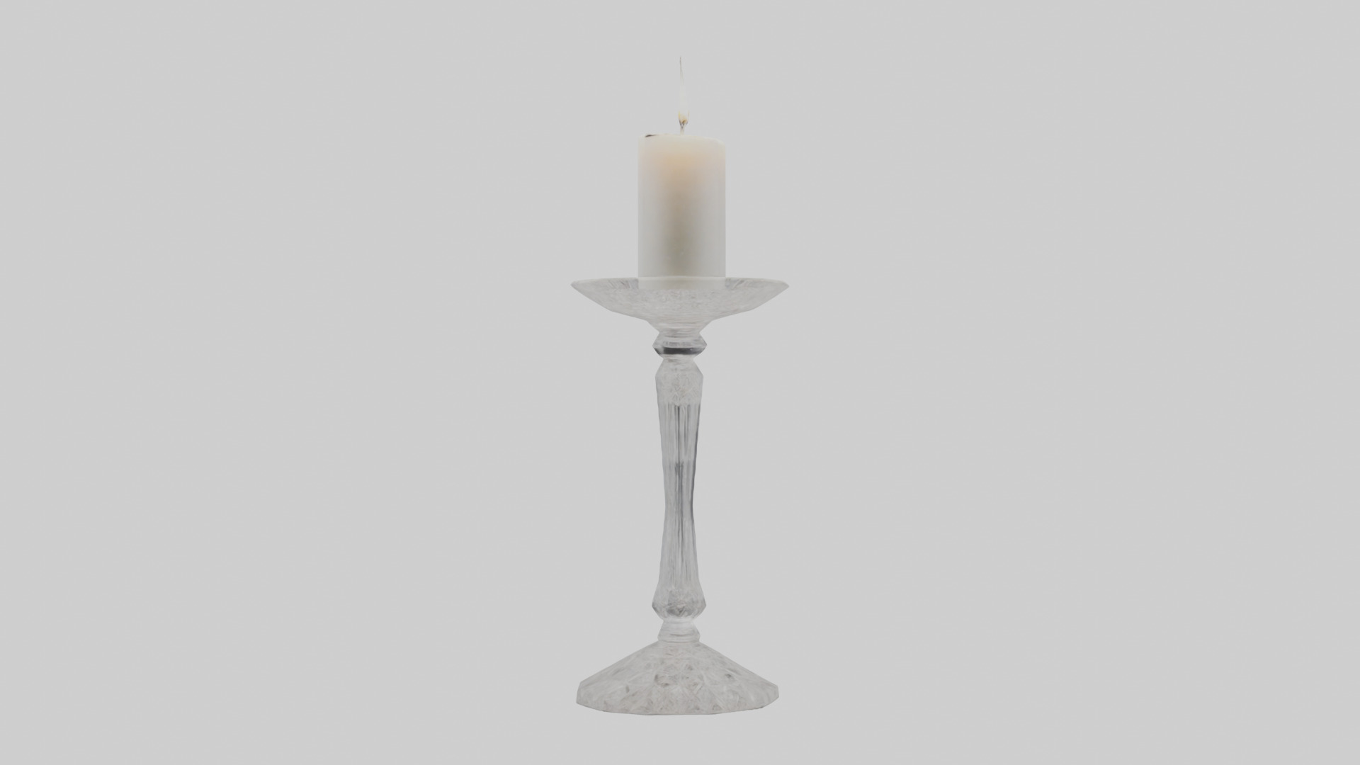 Crystal candle holder model Low-poly 3D model_9