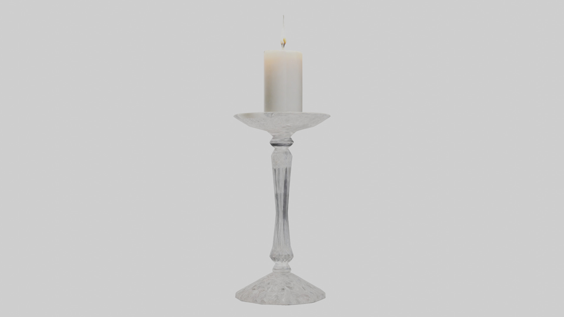 Crystal candle holder model Low-poly 3D model_8