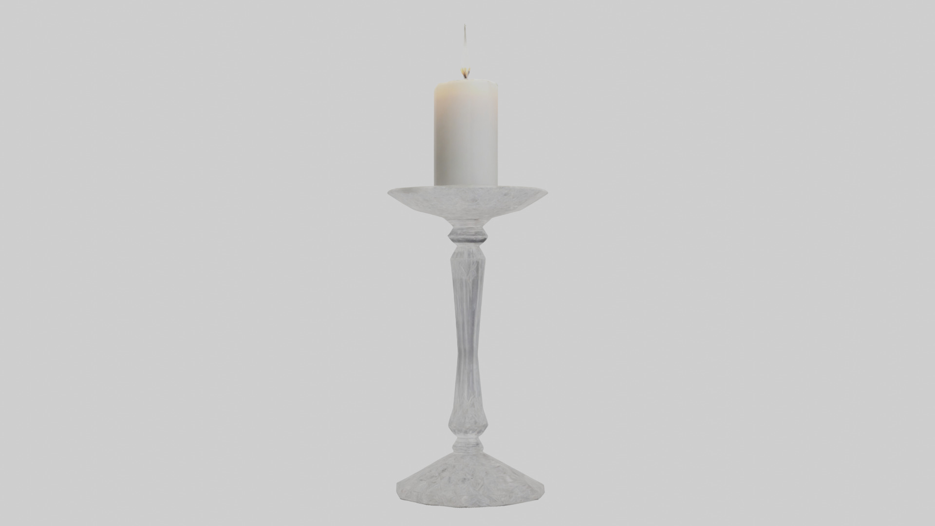 Crystal candle holder model Low-poly 3D model_2