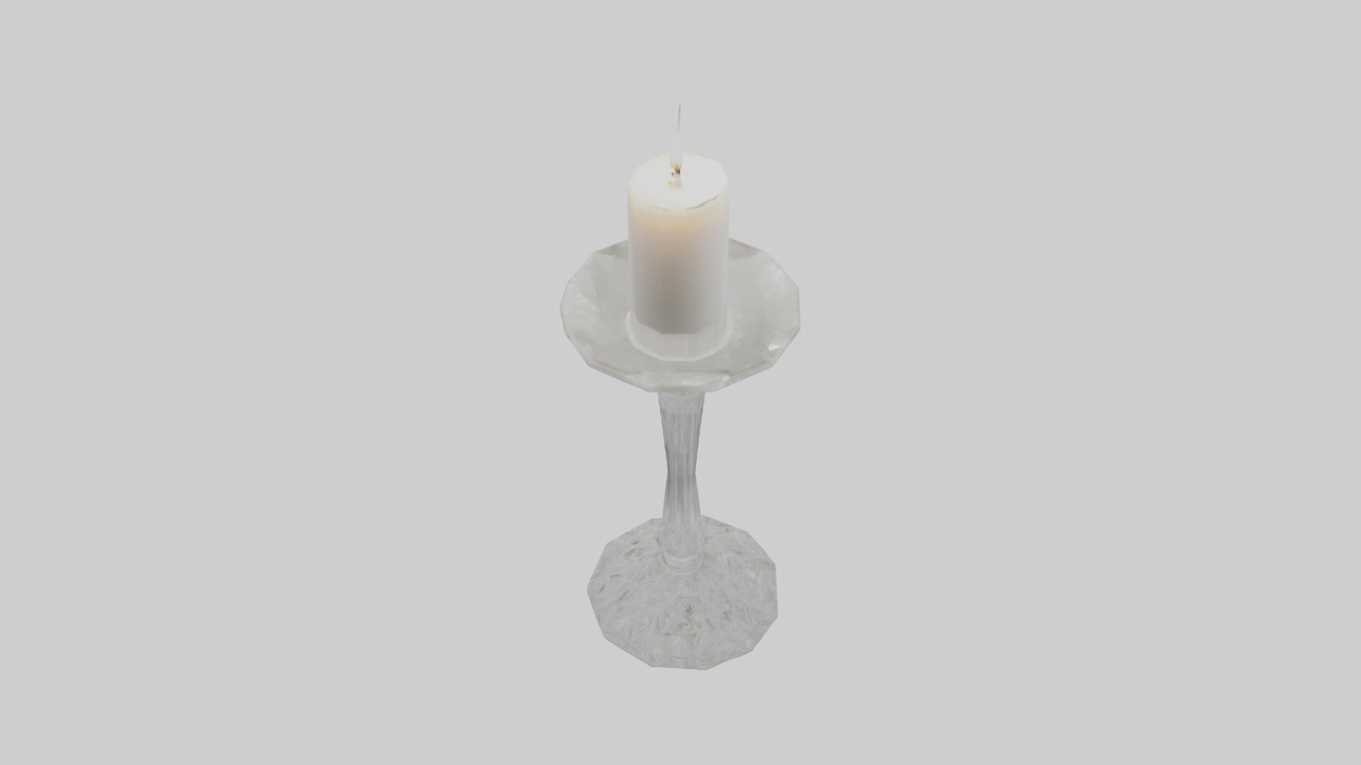 Crystal candle holder model Low-poly 3D model_25