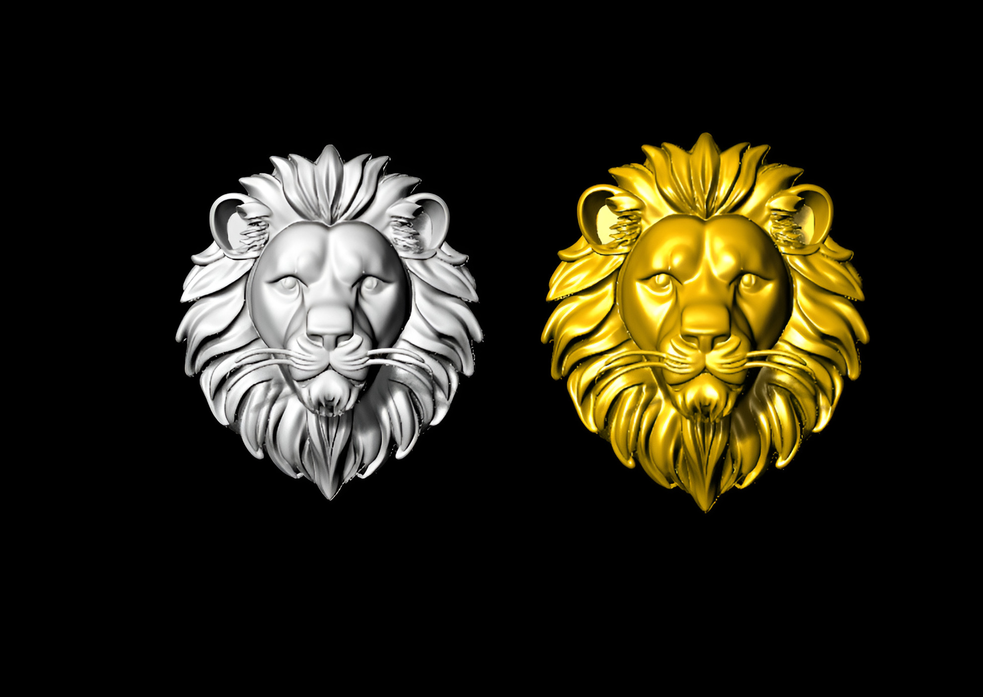 Lion head 3D print model_7