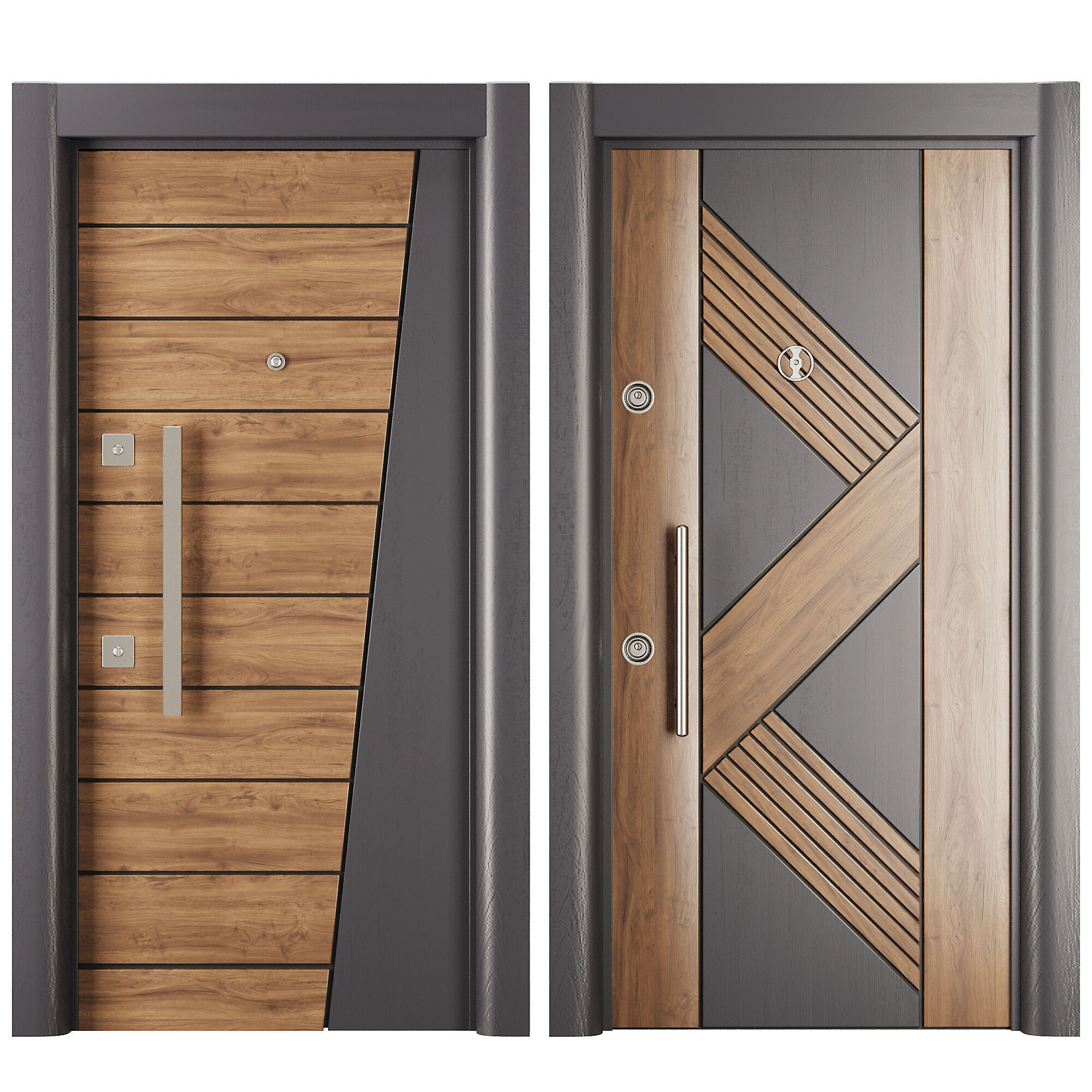 Entrance door set41 3D model_2