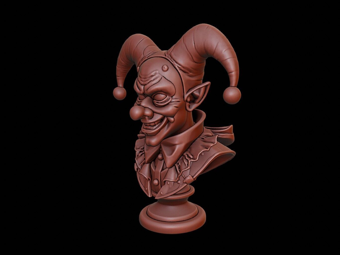 Jester Bust 3D print model_2