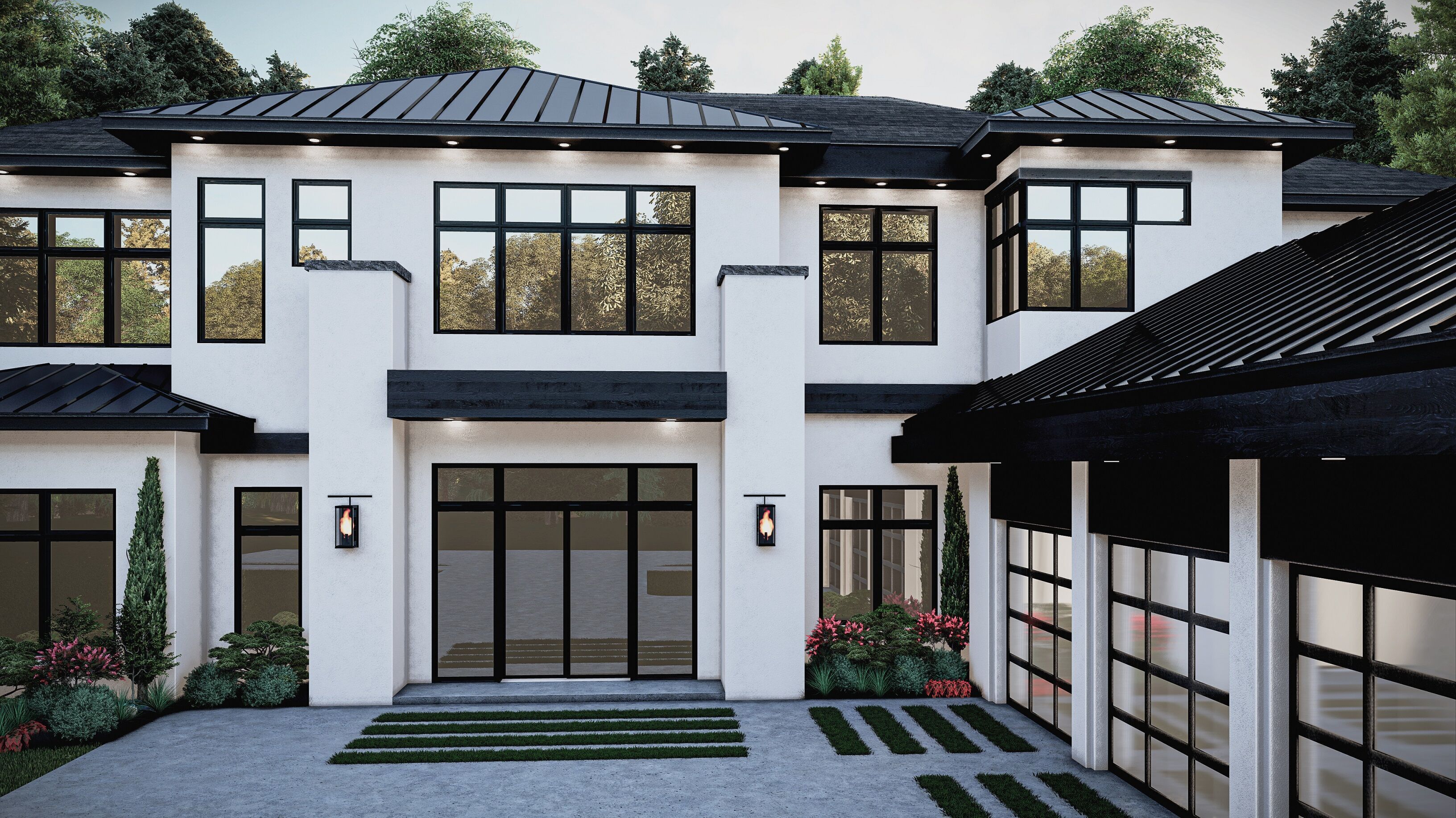 Modern House Number 13 - Stl-Dae file - 3d model Only 3D print model_1