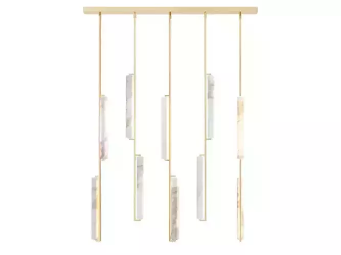 Rh Audubon Alabaster Linear Chandelier 3D model