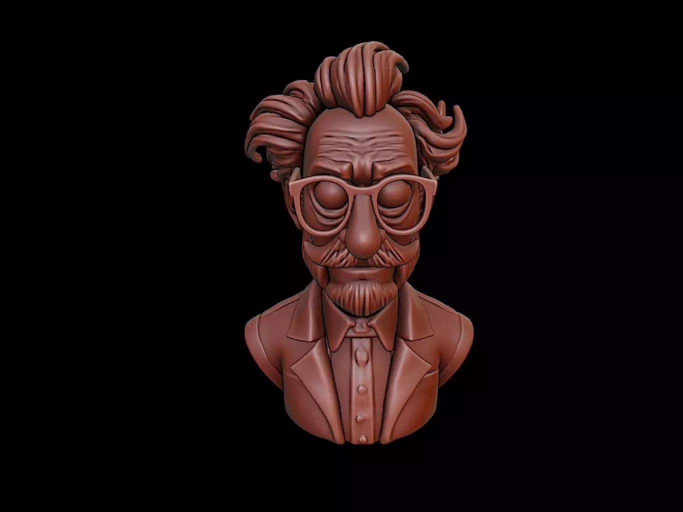 Mad Scientist Bust 3D print model