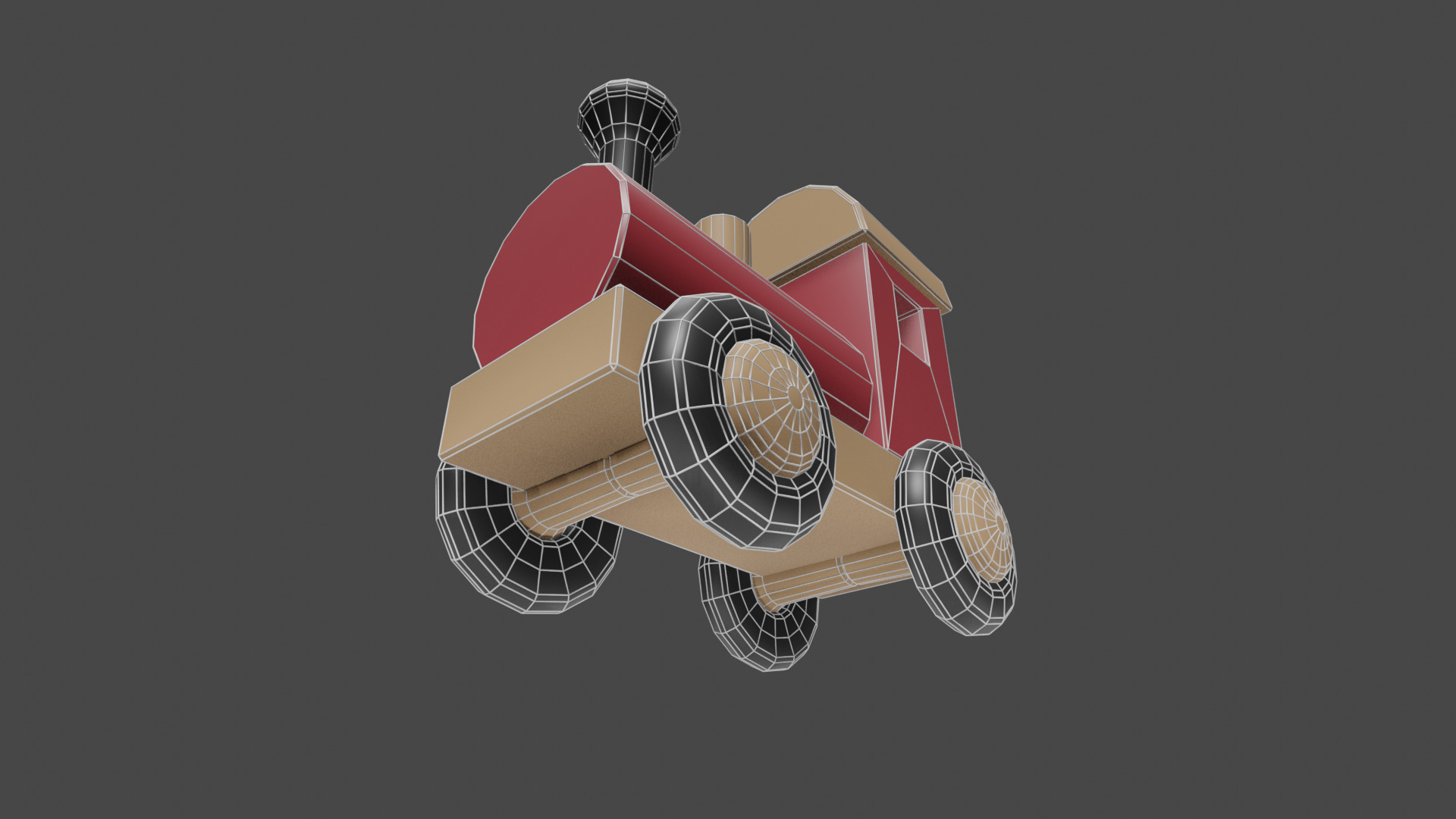 Low Poly Toy Train Free low-poly 3D model_5