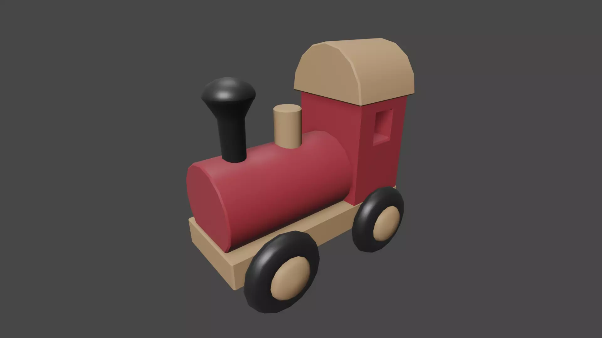 Low Poly Toy Train Free low-poly 3D model_0