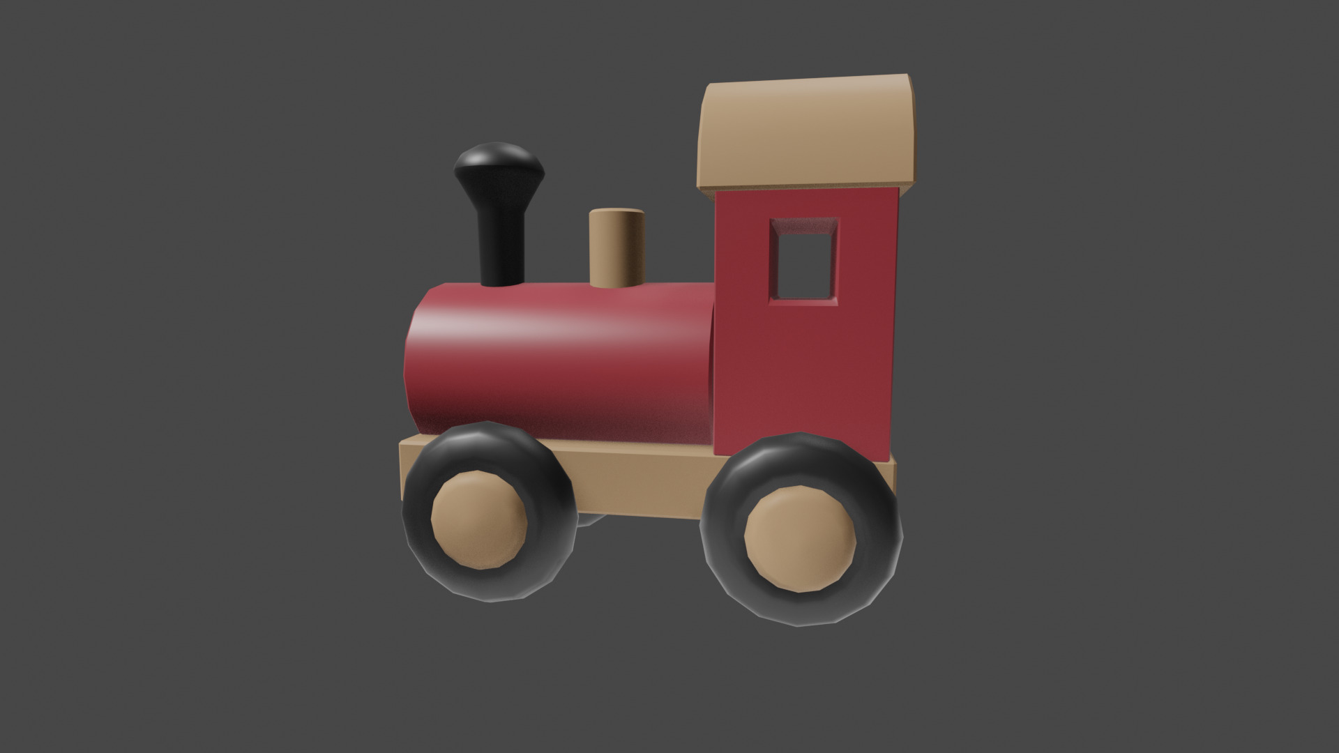 Low Poly Toy Train Free low-poly 3D model_3