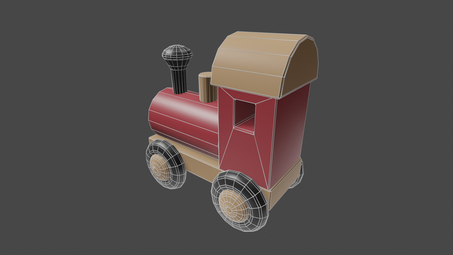 Low Poly Toy Train Free low-poly 3D model_4
