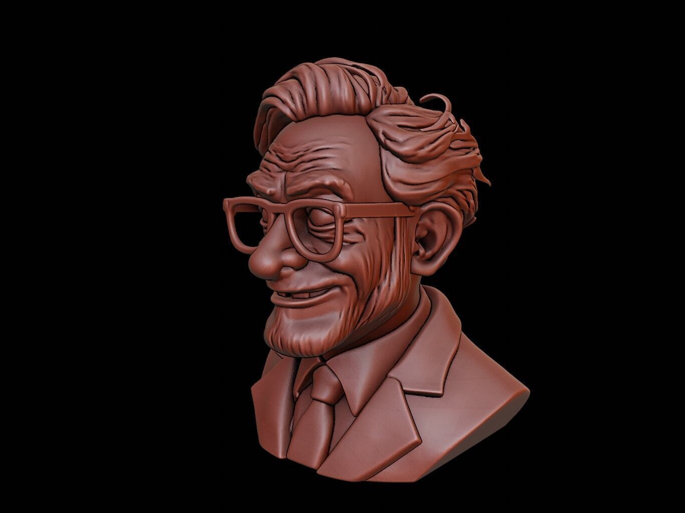 Mad Scientist Bust 3D print model_2