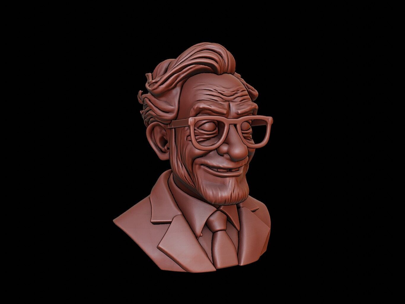 Mad Scientist Bust 3D print model_1