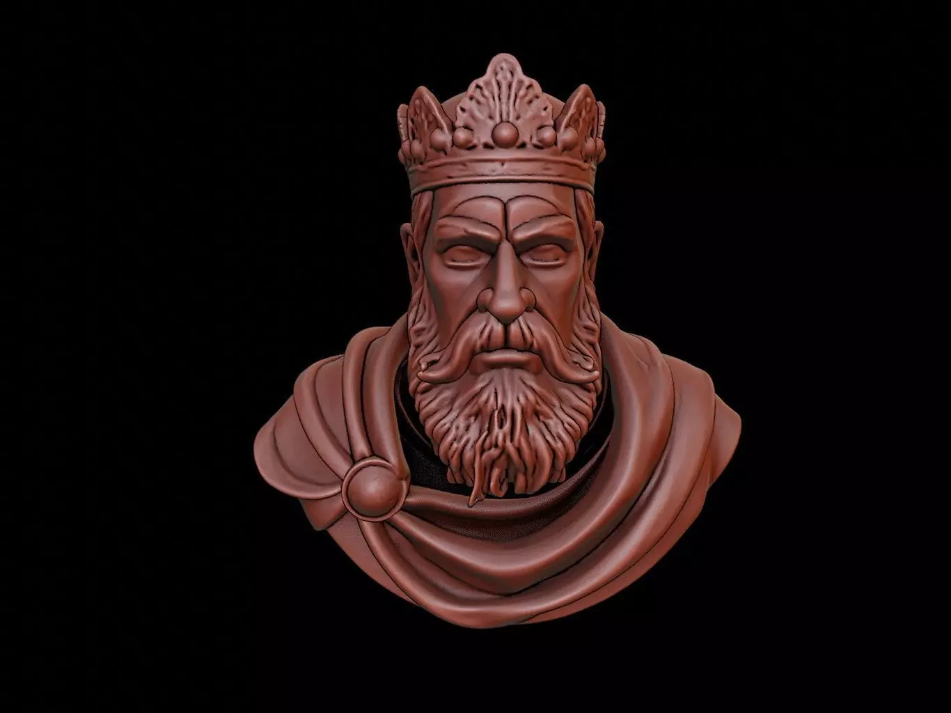 Medieval King Bust 3D print model_0