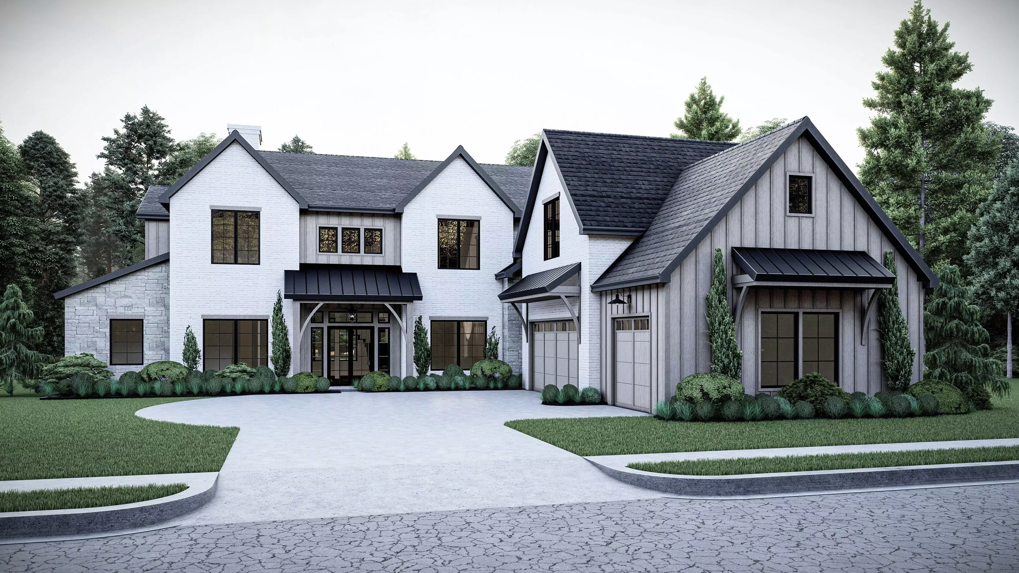 Modern Farm House Number 2 - Stl-Dae file - 3d model Only 3D print model_0