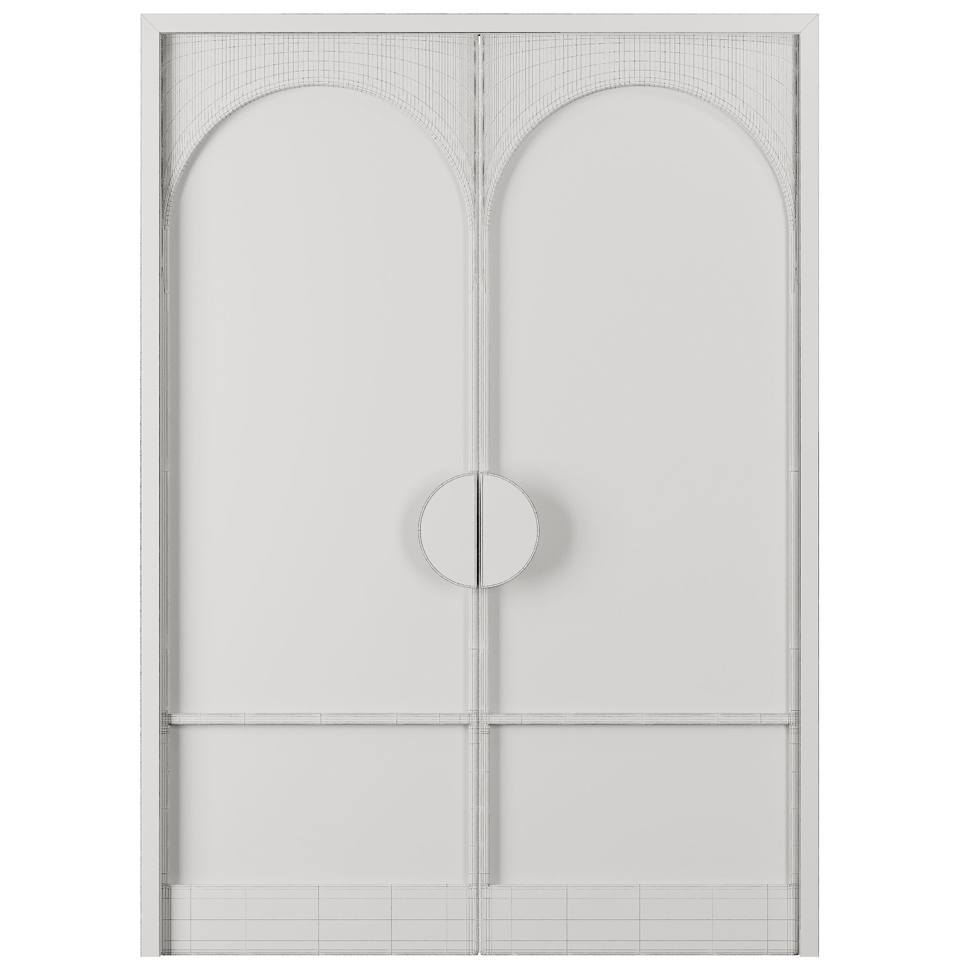 Entrance door set46 Low-poly 3D model_2