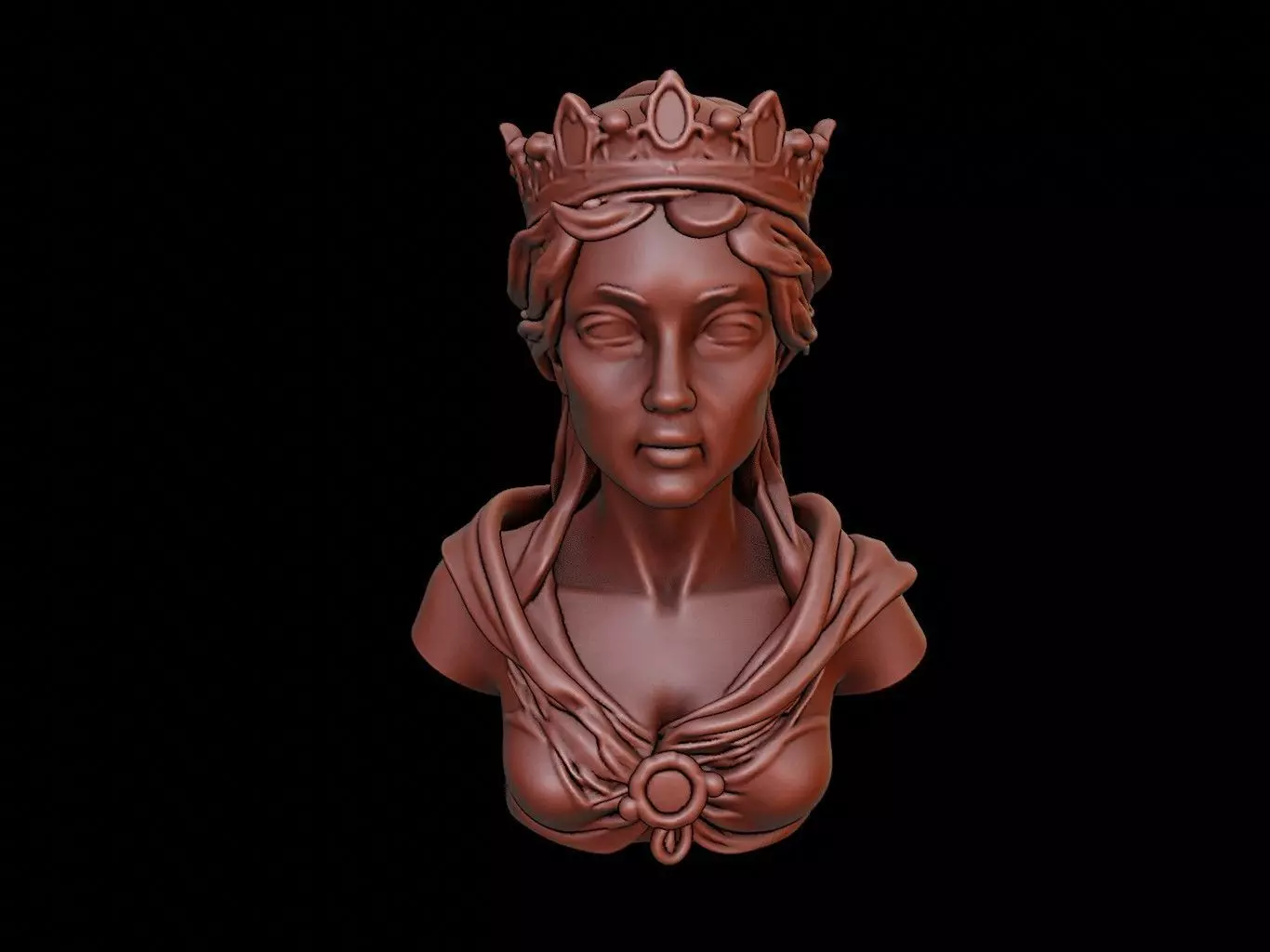 Medieval Queen Bust 3D print model_0