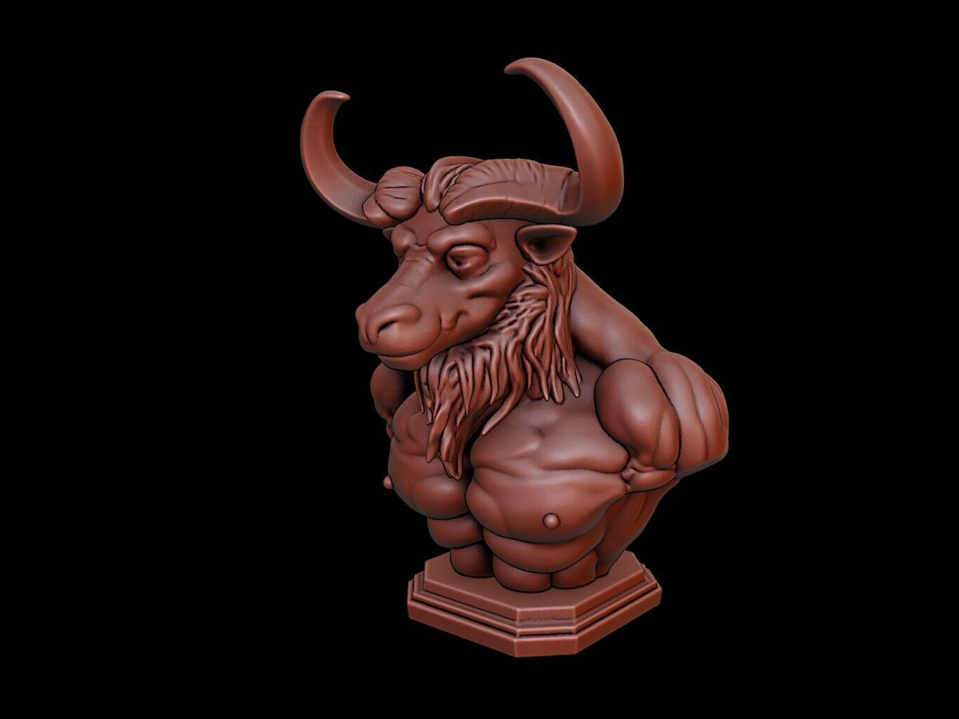 Minotaur Bust 3D print model_2