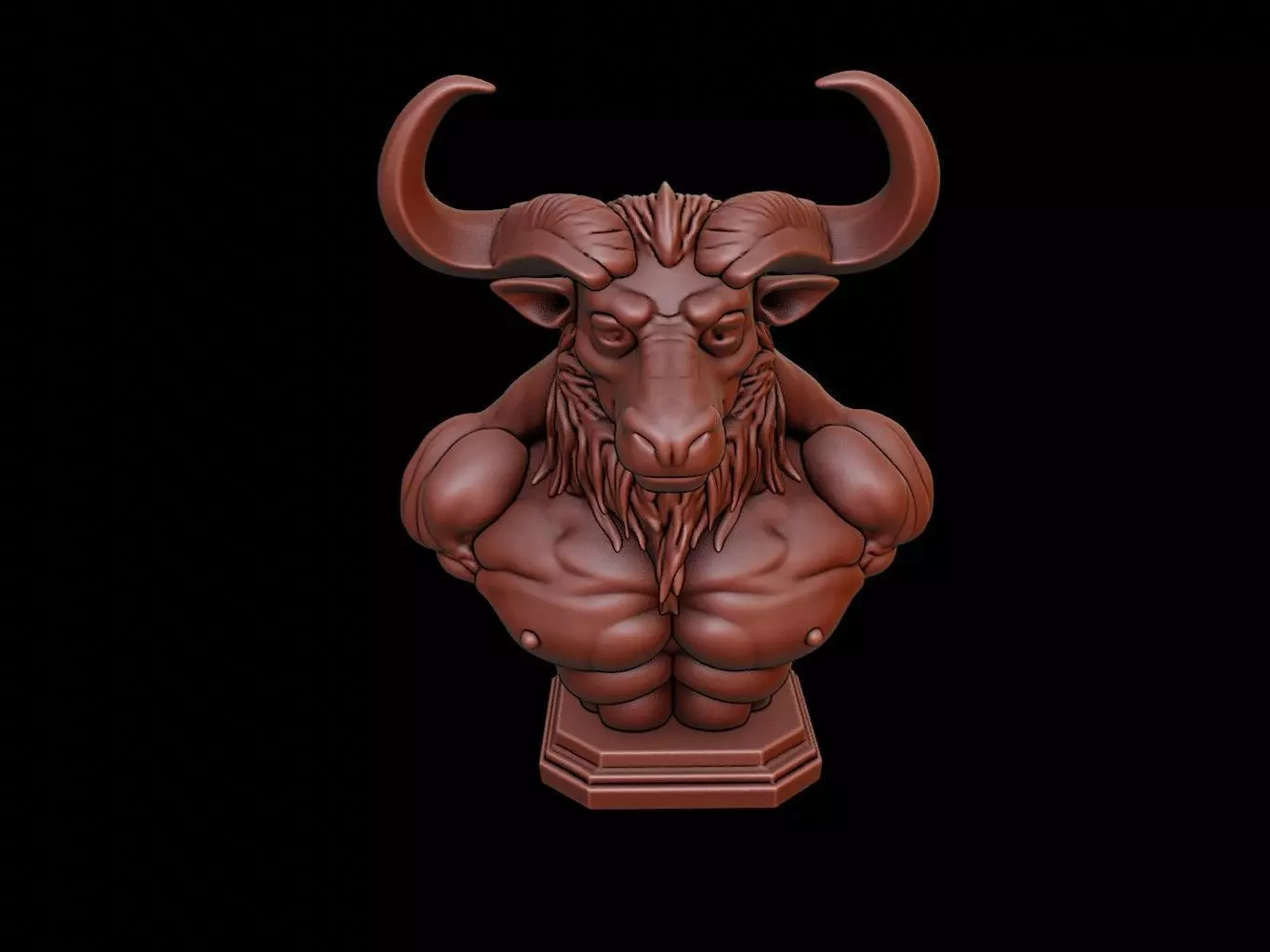 Minotaur Bust 3D print model_0