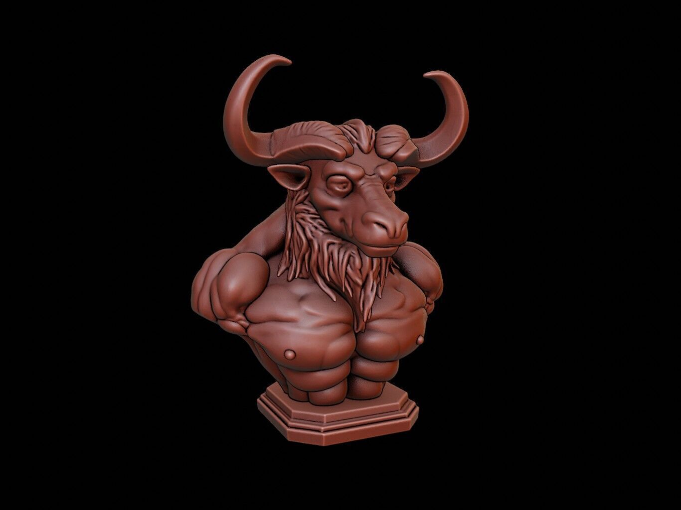 Minotaur Bust 3D print model_1