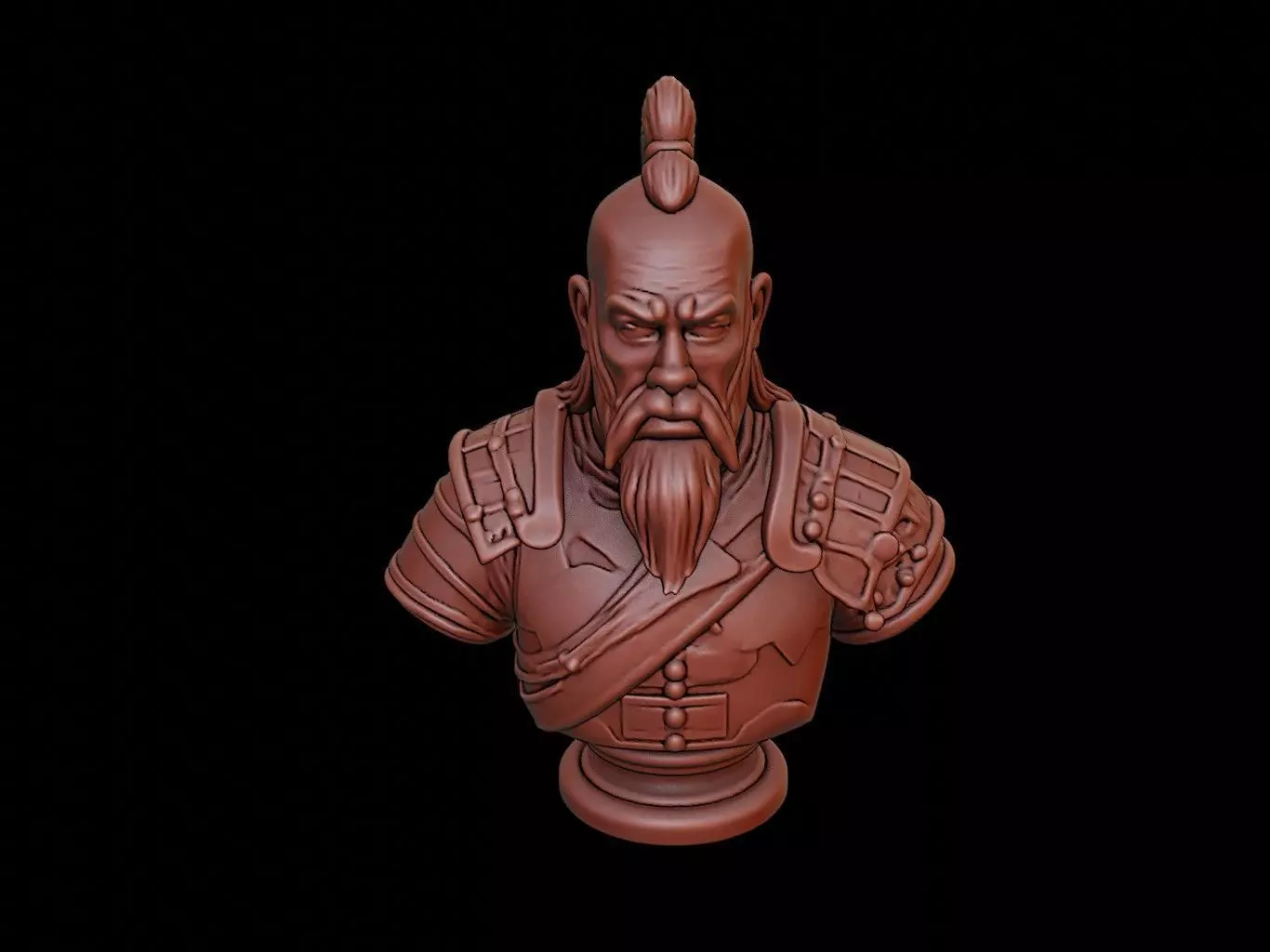 Mongol Warrior Bust 3D print model_0