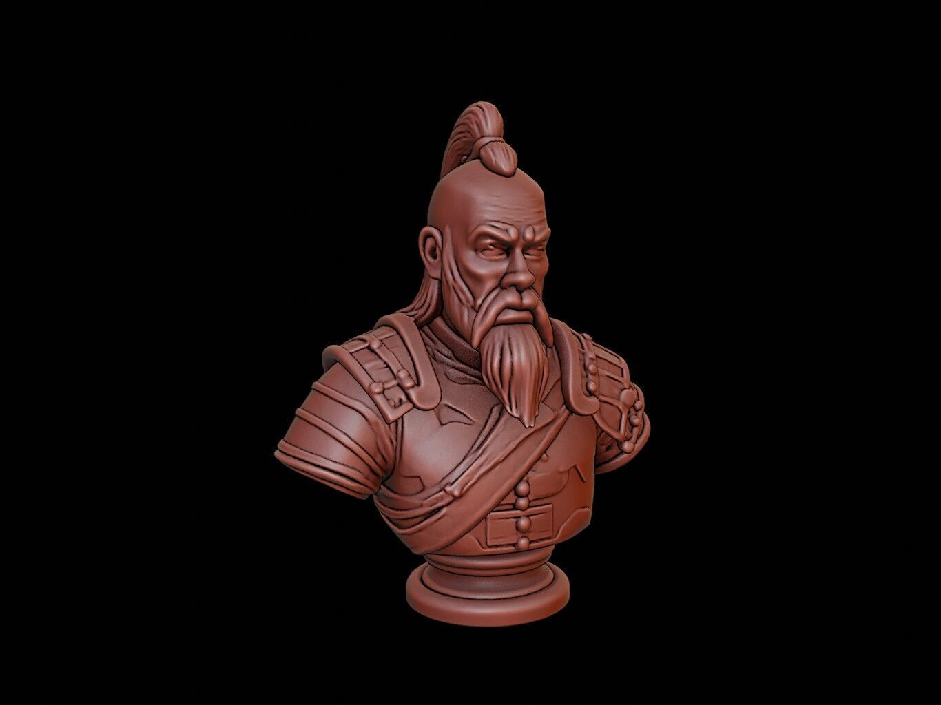 Mongol Warrior Bust 3D print model_1