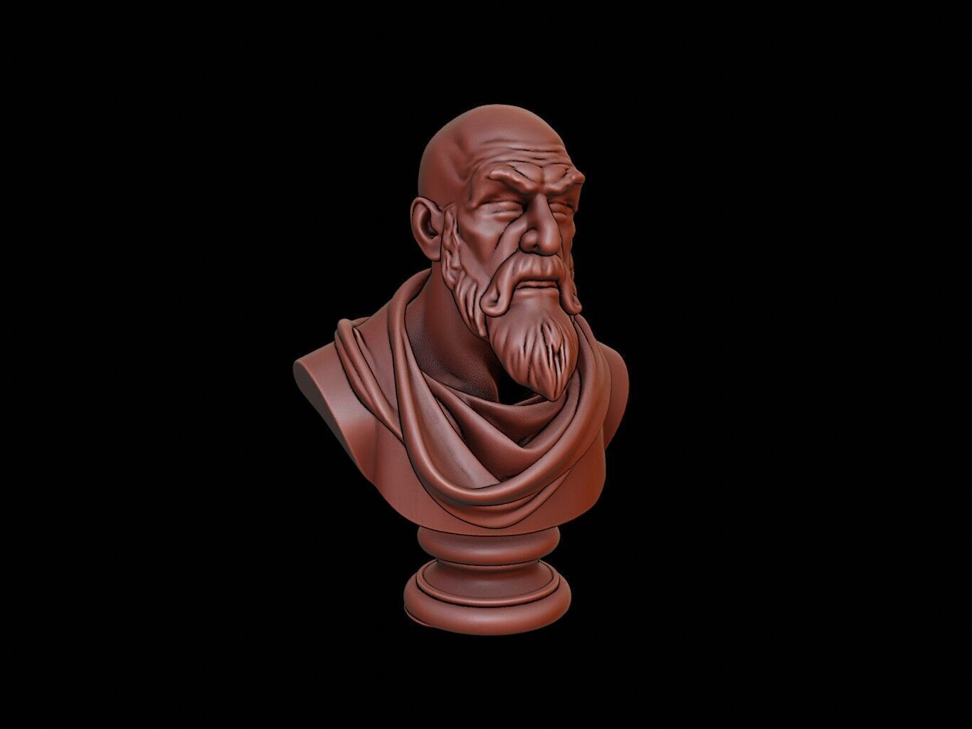 Monk Bust 3D print model_1