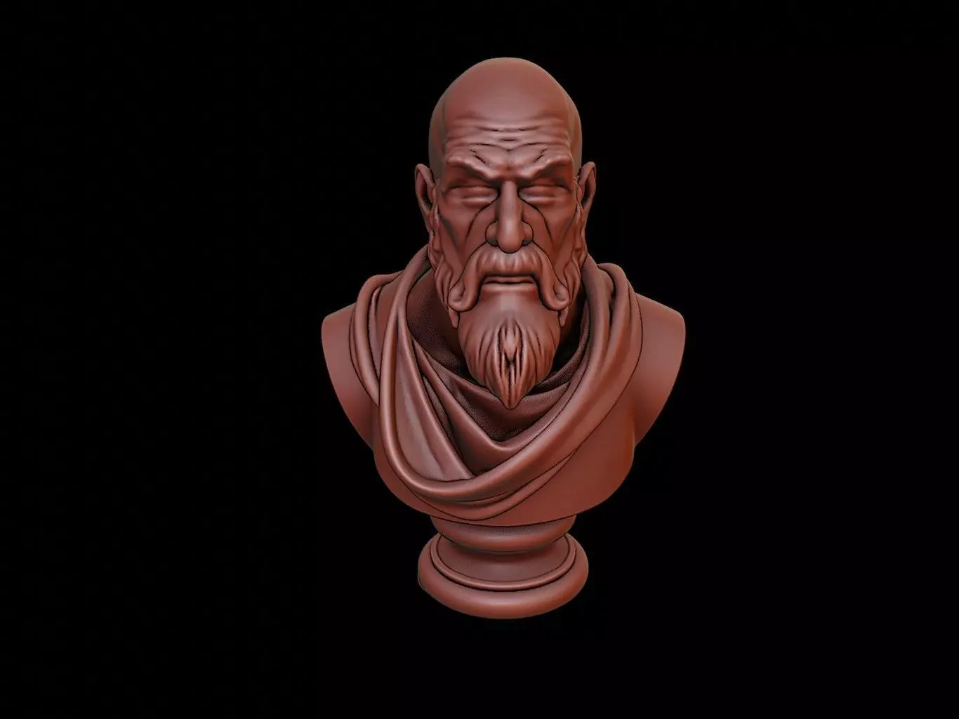 Monk Bust 3D print model_0