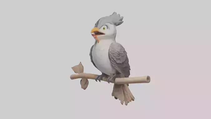 Cuckoo Bird singing model Low-poly 3D model