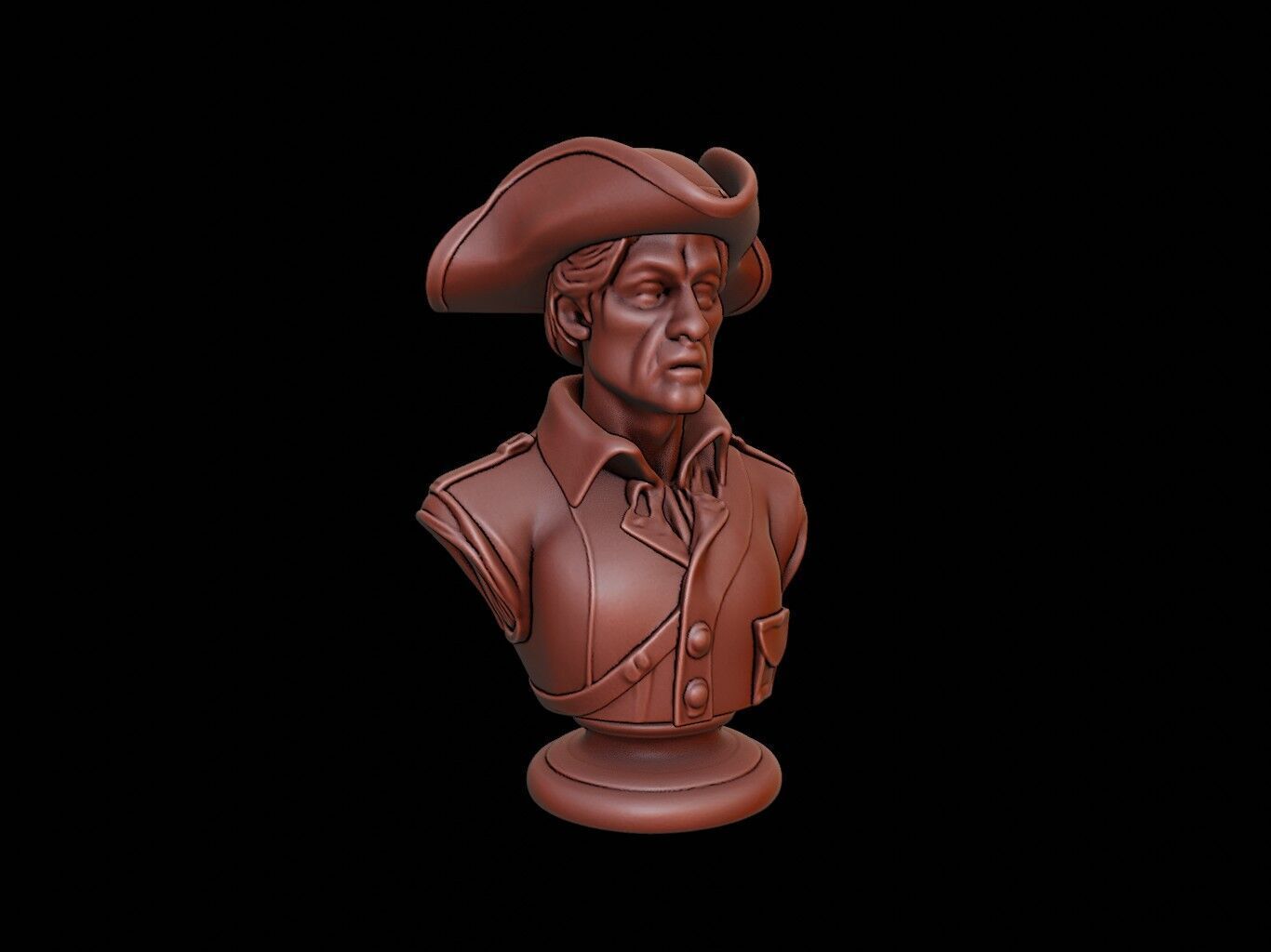 Musketeer Bust 3D print model_1