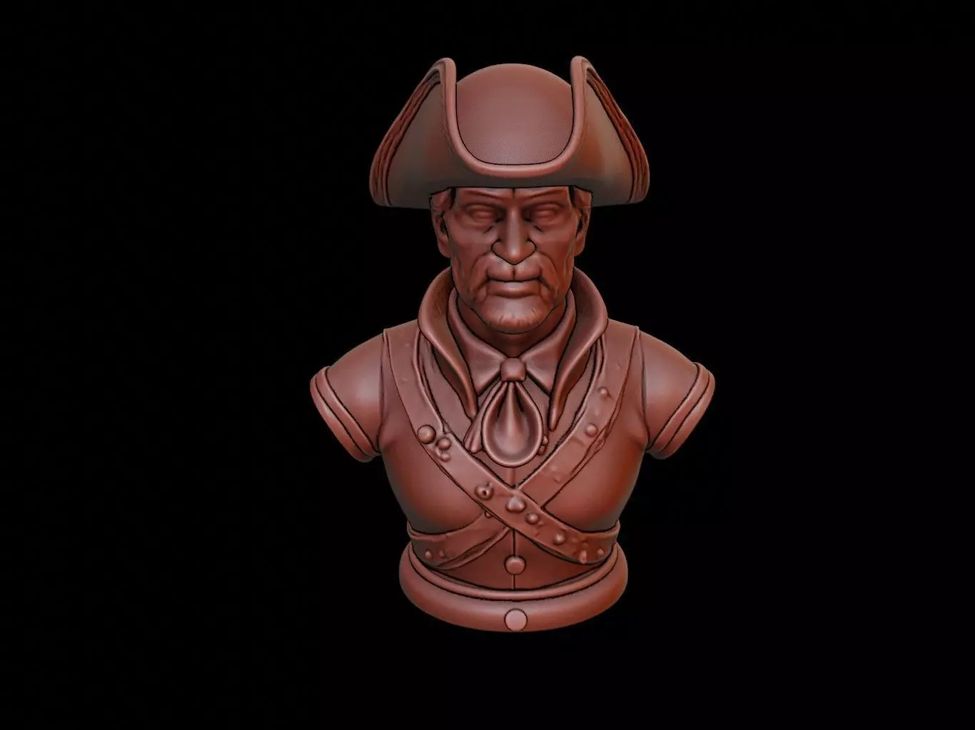Musketeer Bust 3D print model_0