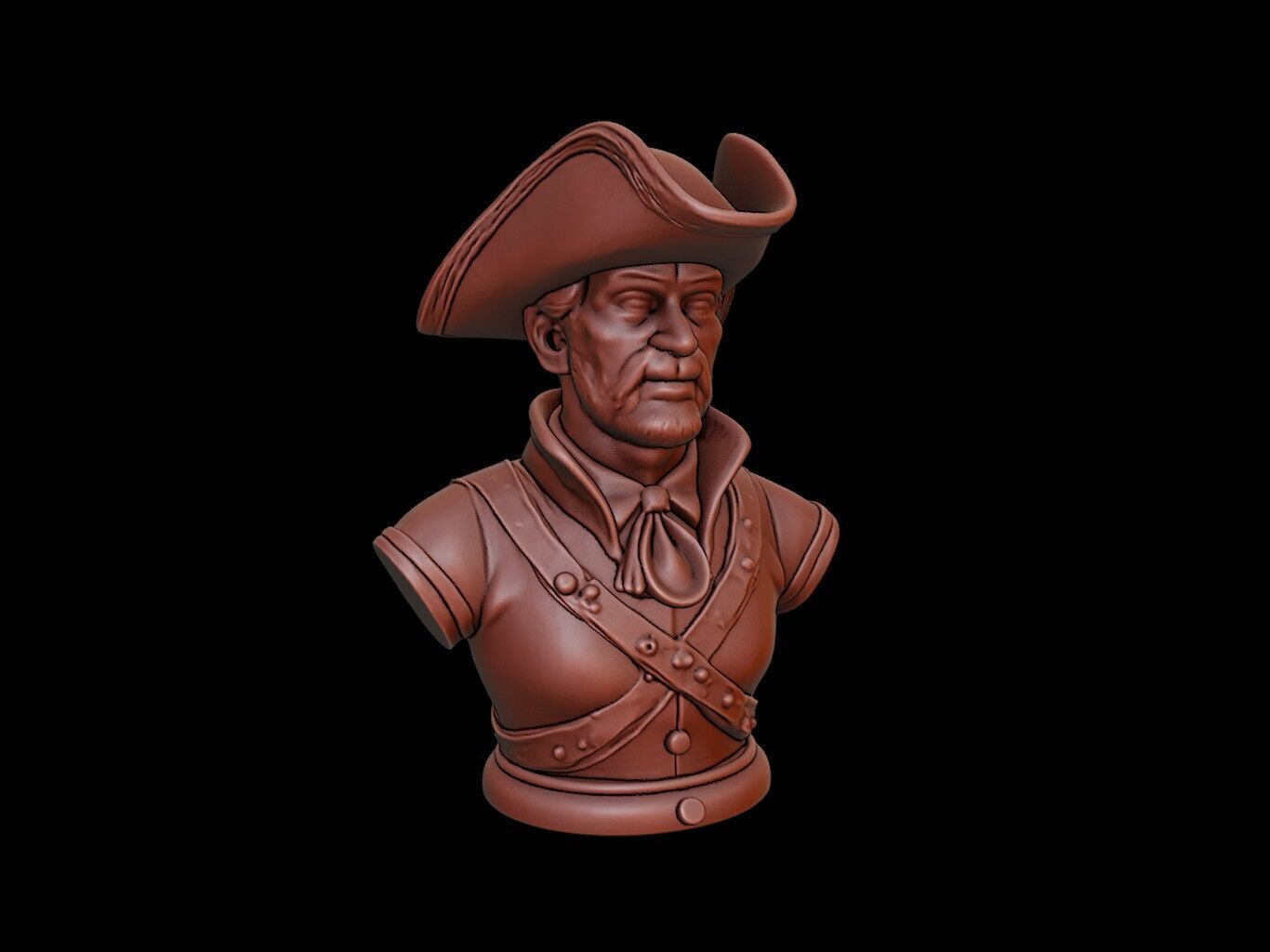 Musketeer Bust 3D print model_1