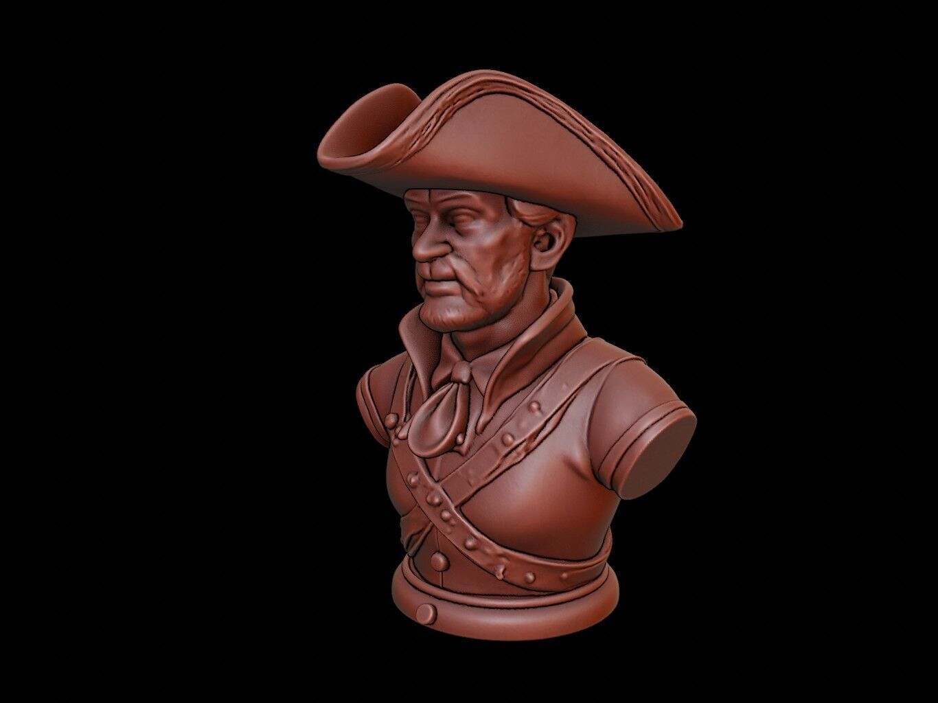 Musketeer Bust 3D print model_2
