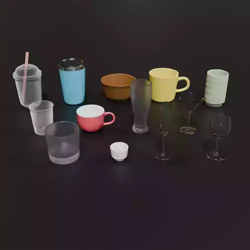 Drinkware set 3D model