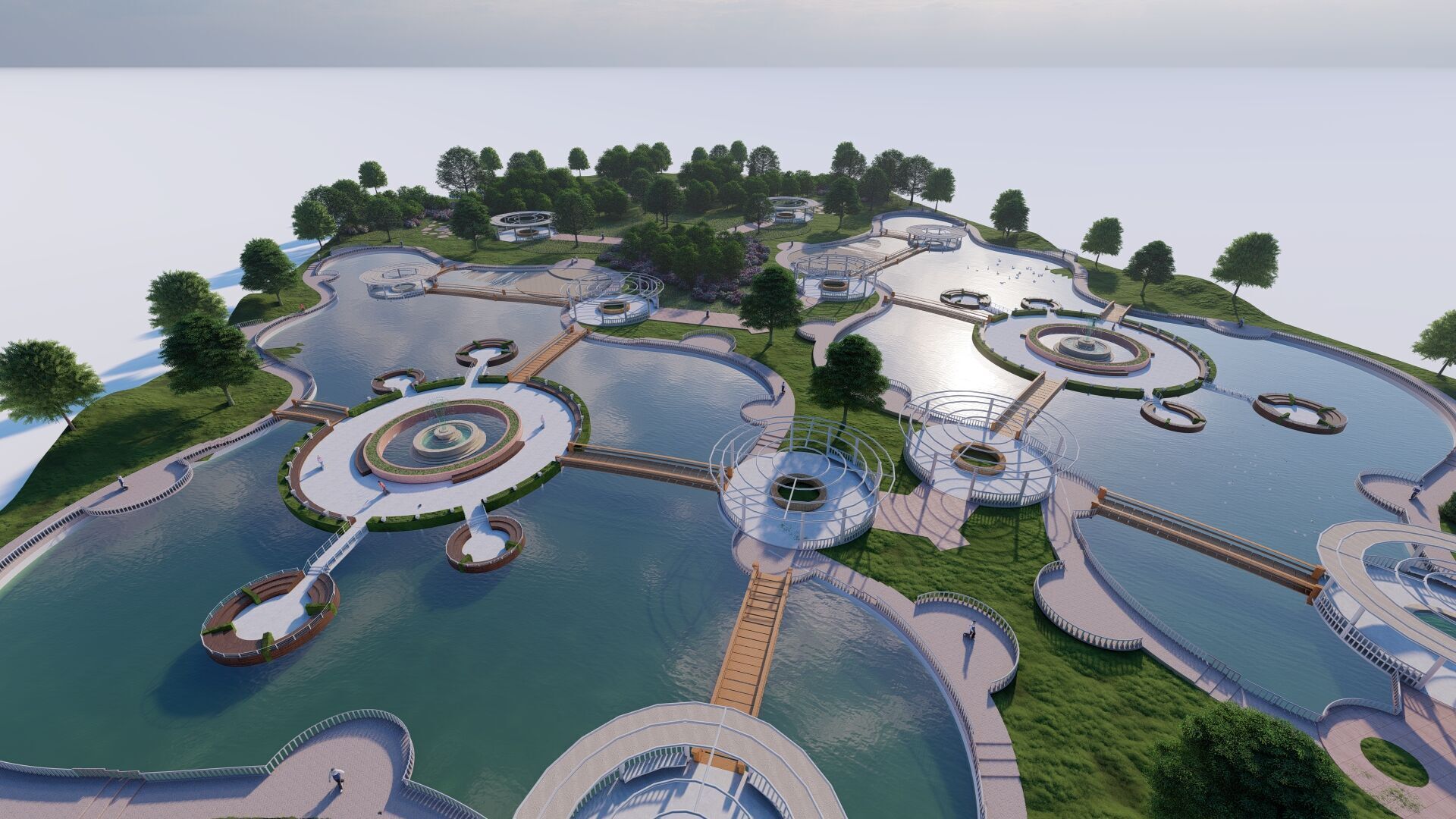 park-public park-Private Park Landscape 3D model_9