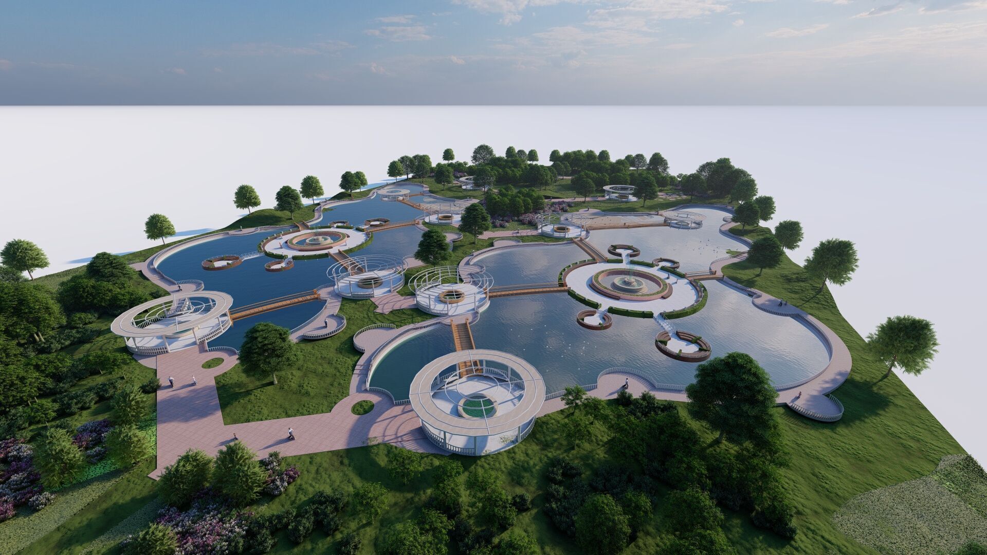 park-public park-Private Park Landscape 3D model_6