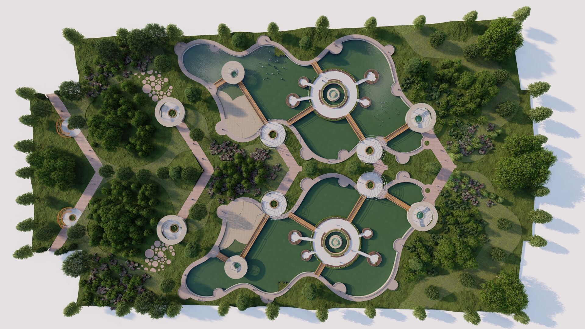 park-public park-Private Park Landscape 3D model_19
