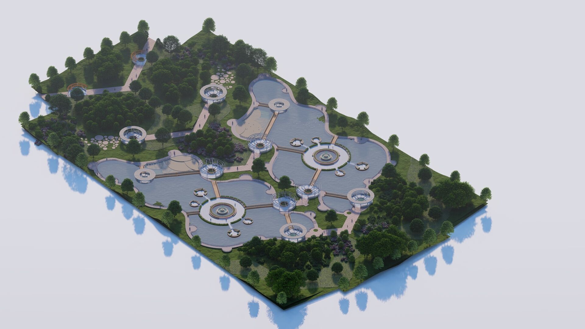 park-public park-Private Park Landscape 3D model_7