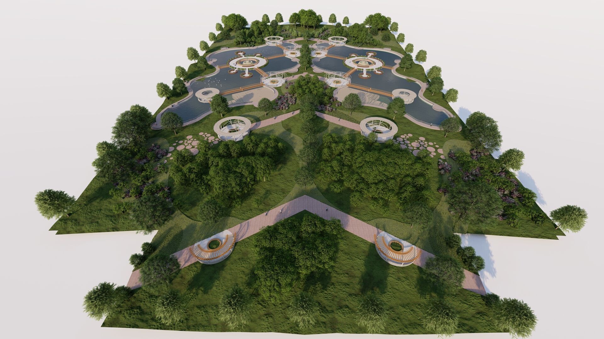 park-public park-Private Park Landscape 3D model_12