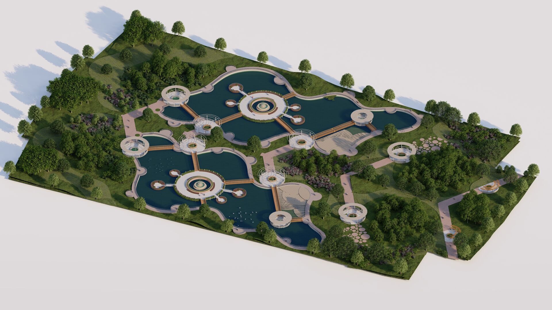 park-public park-Private Park Landscape 3D model_4