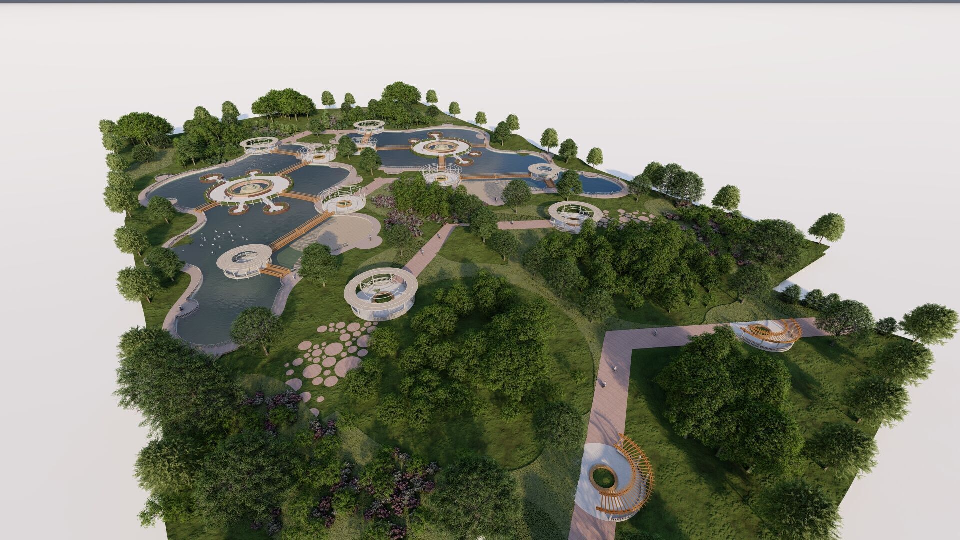 park-public park-Private Park Landscape 3D model_13