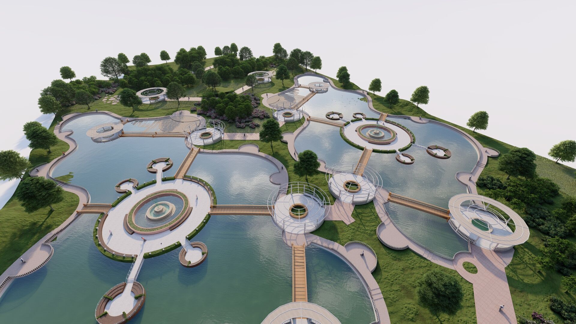 park-public park-Private Park Landscape 3D model_18