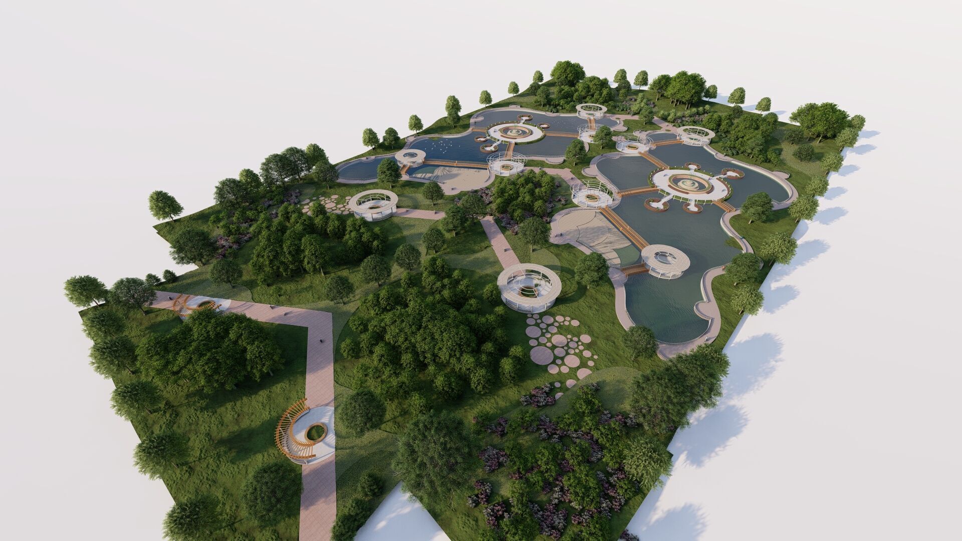 park-public park-Private Park Landscape 3D model_10