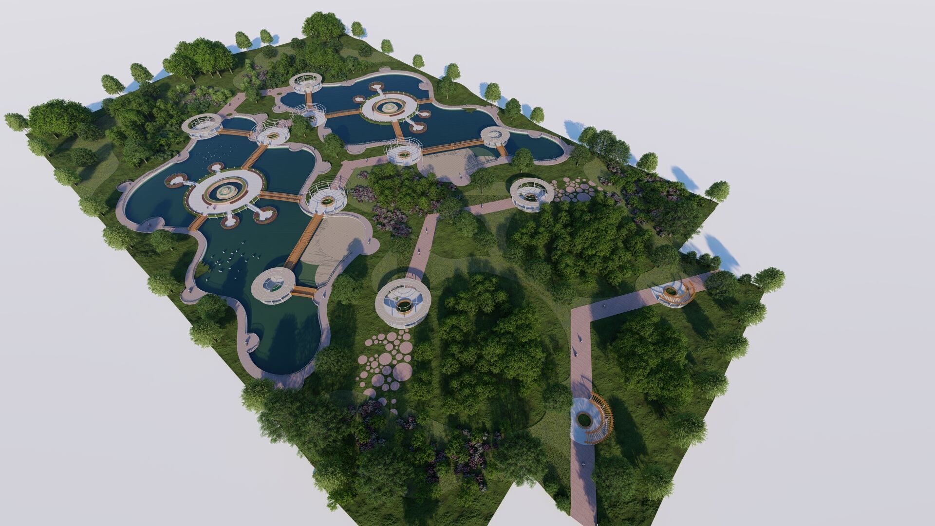 park-public park-Private Park Landscape 3D model_1