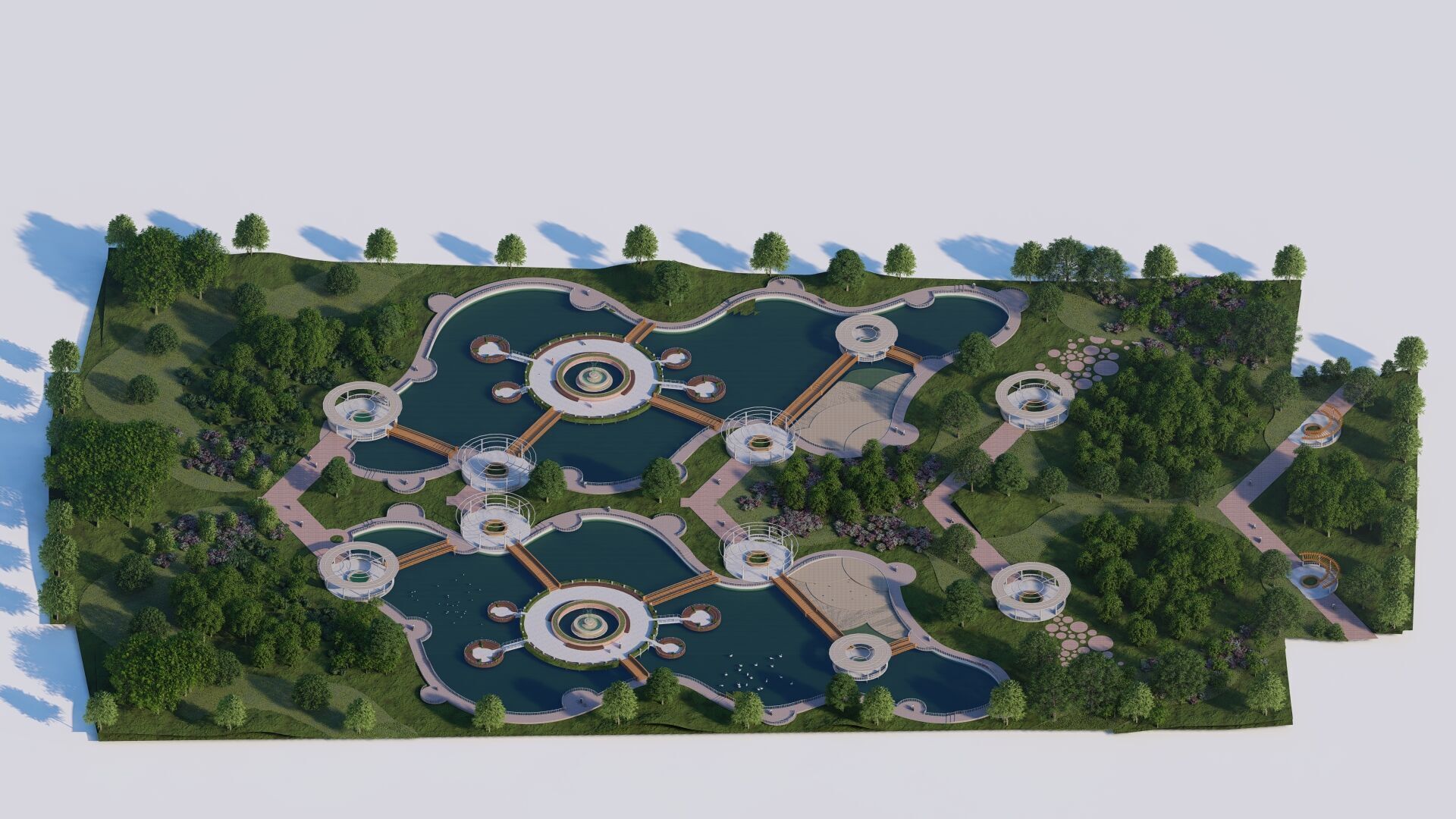 park-public park-Private Park Landscape 3D model_5