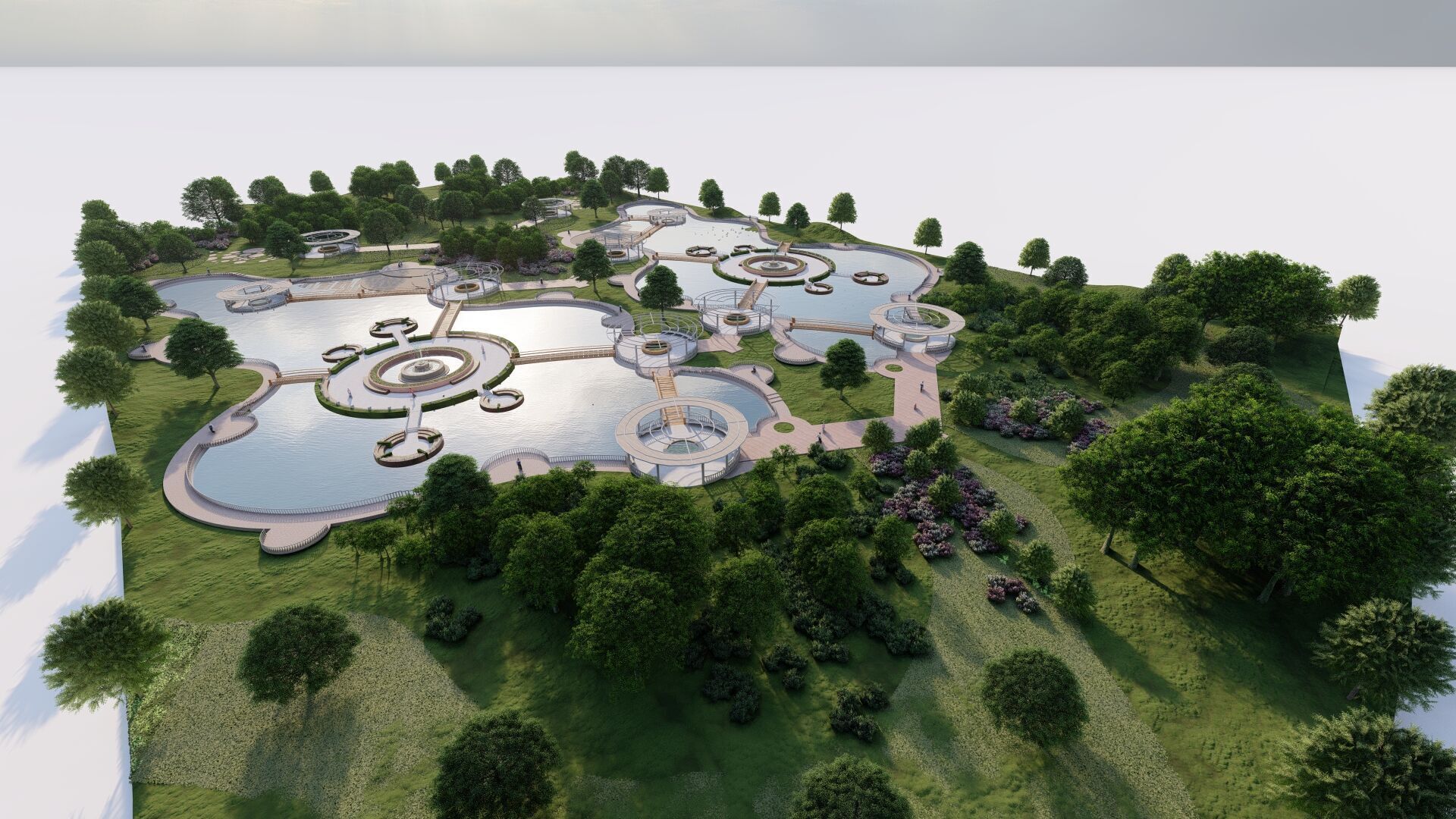 park-public park-Private Park Landscape 3D model_17