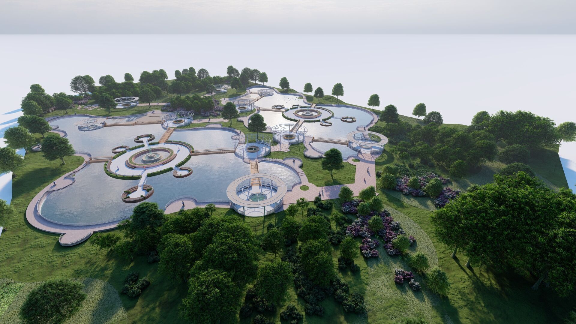 park-public park-Private Park Landscape 3D model_8