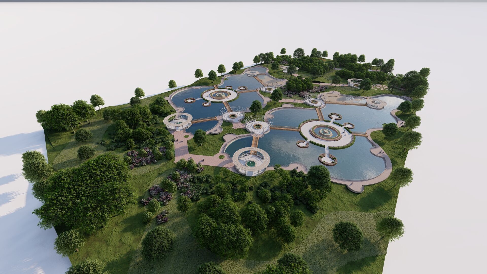 park-public park-Private Park Landscape 3D model_15